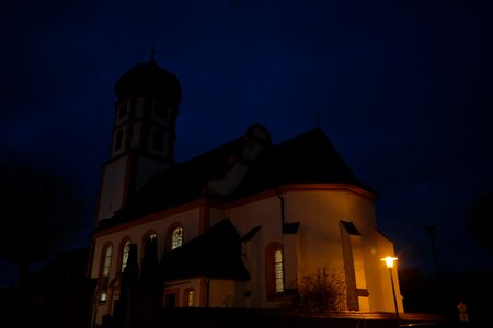 Illuminated evangelical parish st franziskus photo