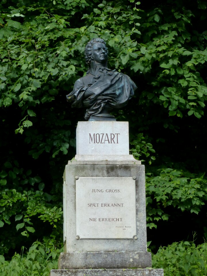 Bronze statue mozart memorial wolfgang