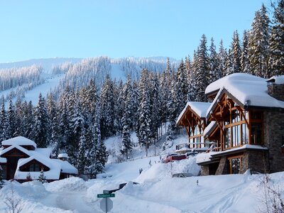 Ski hill sun peaks british columbia photo