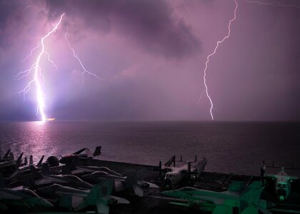 Aircraft lightning storm