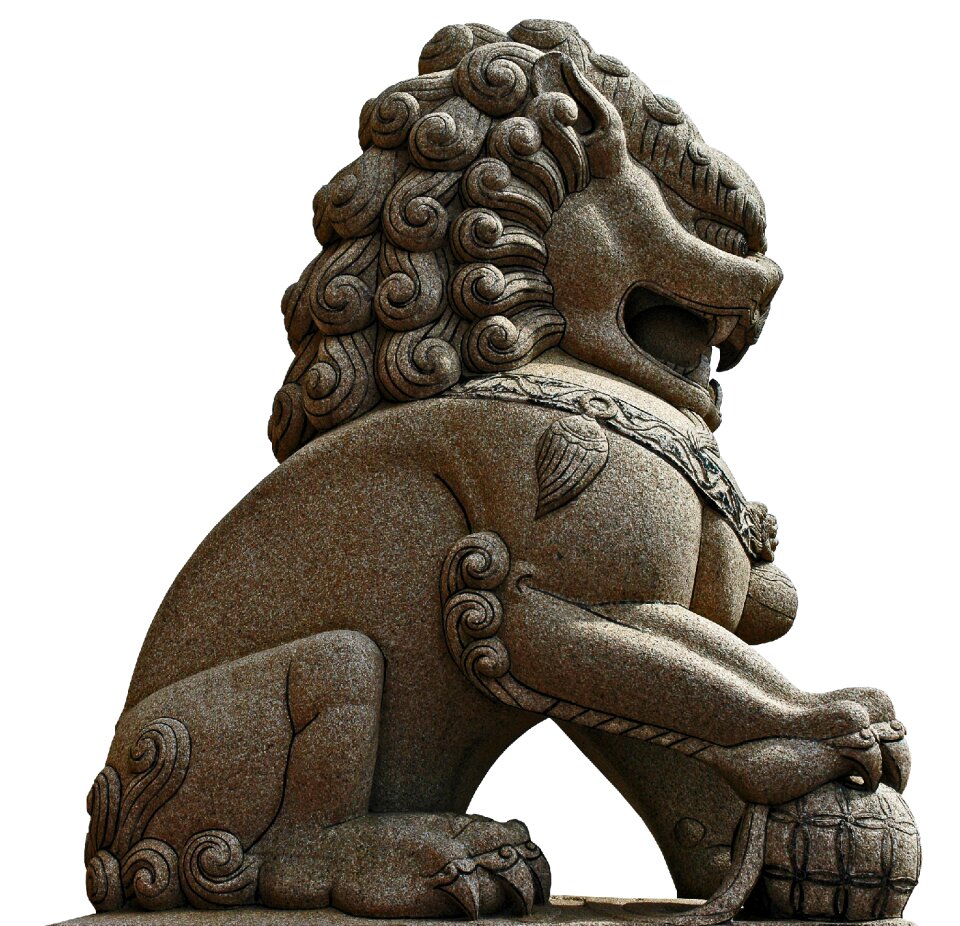 Sculpture lion isolated