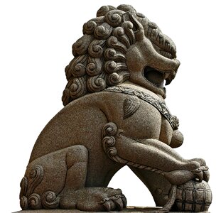 Sculpture lion isolated