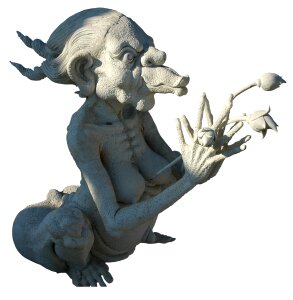 Stone figure sculpture isolated