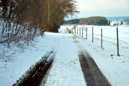 Winter snow road photo