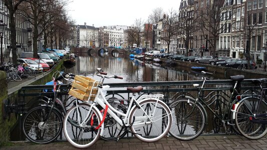 Amsterdam canal bicycle photo