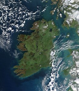 Satellite photo aerial view northern europe