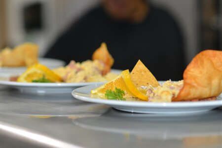 Restaurant meal gray food