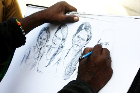 Sketching artistic paper photo