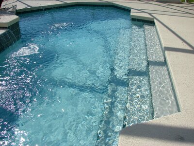 Spa brick paver pool water