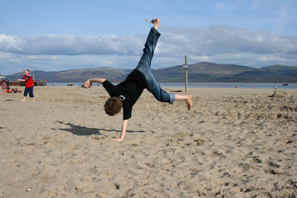 Handstand gymnastics beautiful beaches
