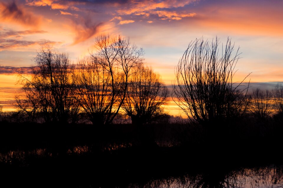 Backlighting sunrise skies photo