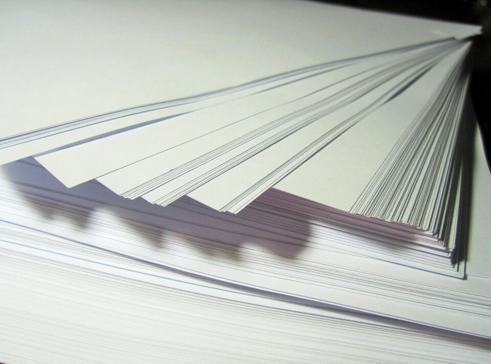 White re-arranged paperwork