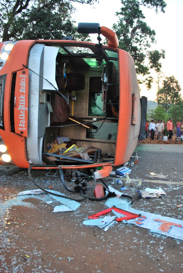 Disaster overturned crash