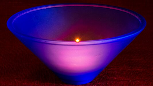 Blue illuminated from the inside candlelight