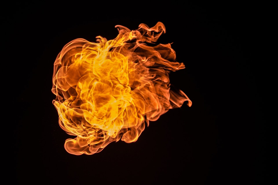 Orange burning flammable