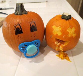 Pacifiers halloween jack-o-lantern photo