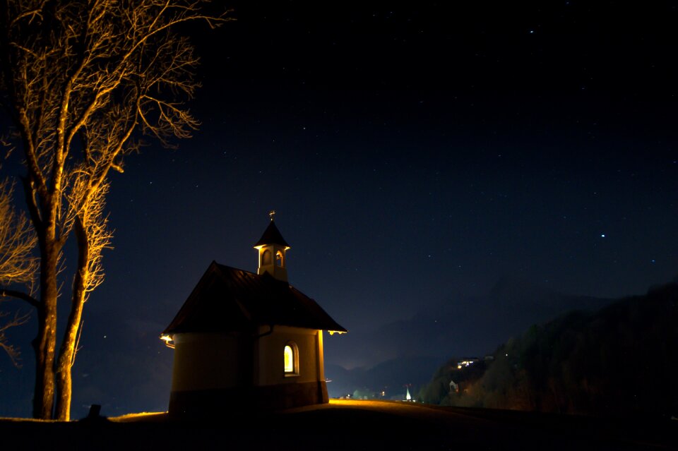 Illuminated mountain christian