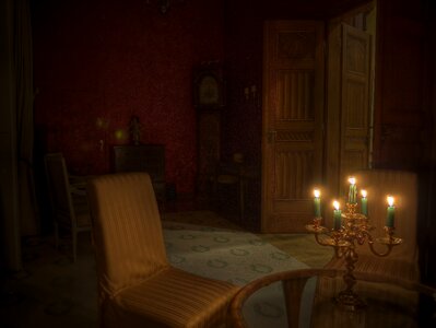 Wax candle red lights
