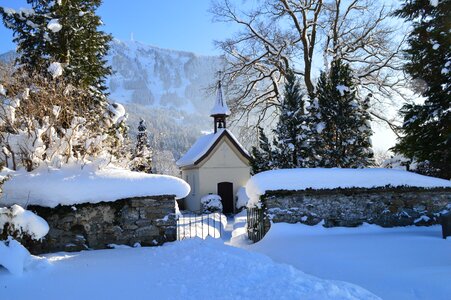 Chapel winter dream landscape
