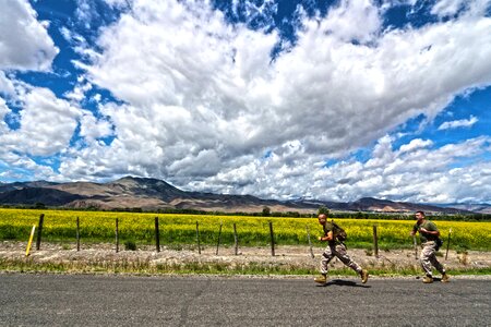 Escaping army race photo