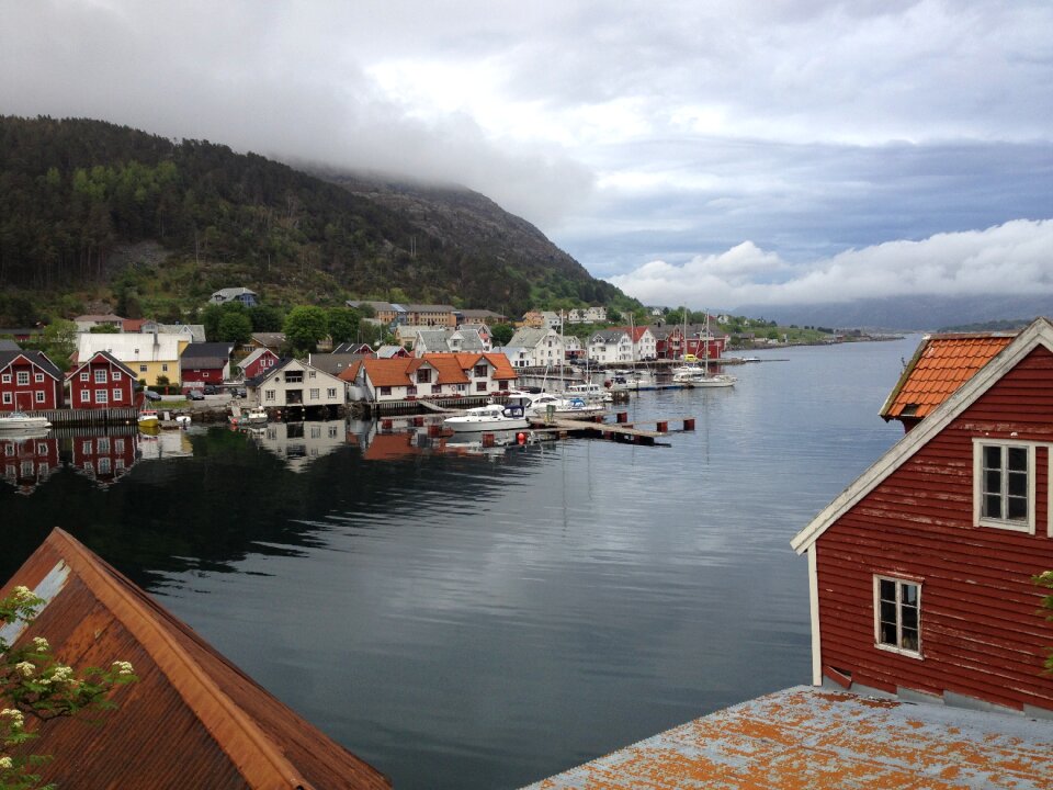 Boats coast fjord