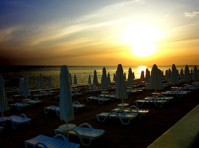 Empty sun loungers vacations