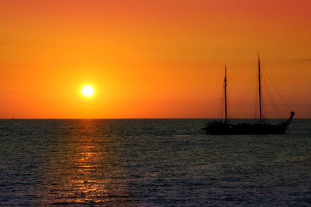 Sunset sea water photo