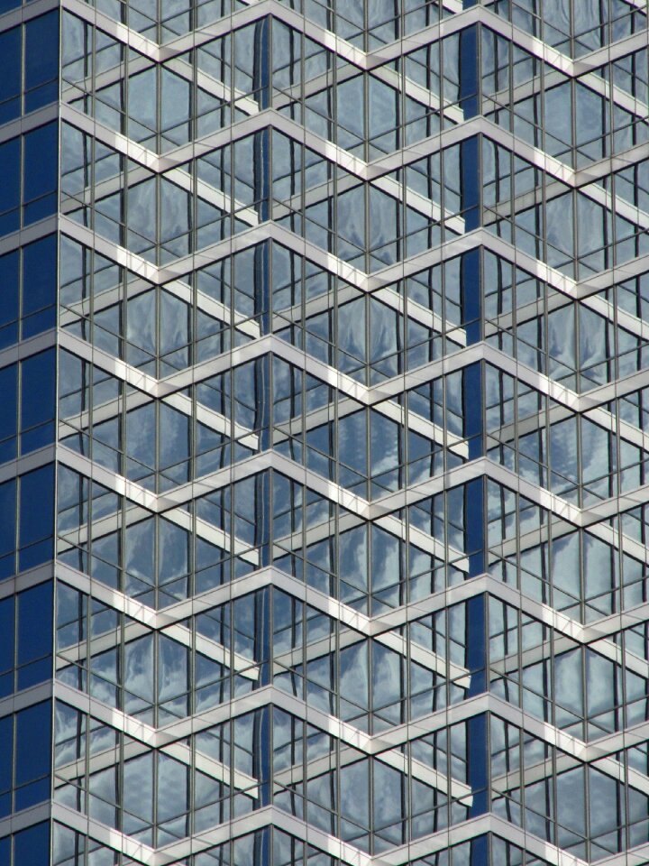 Downtown office buildings glass facade photo