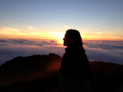 Sunset fog clouds