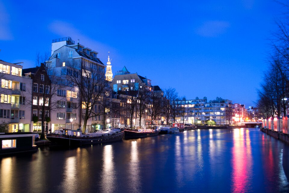 Canal evening blue