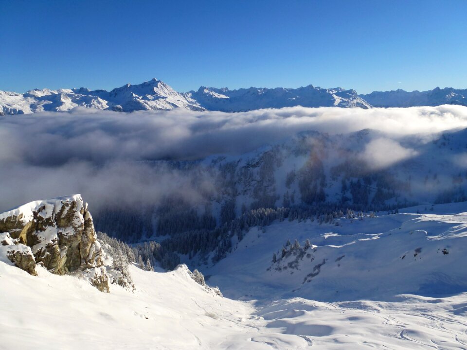 Alpine mountains snow
