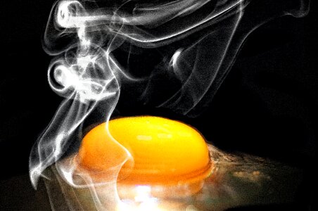 Cooking white egg yolk photo