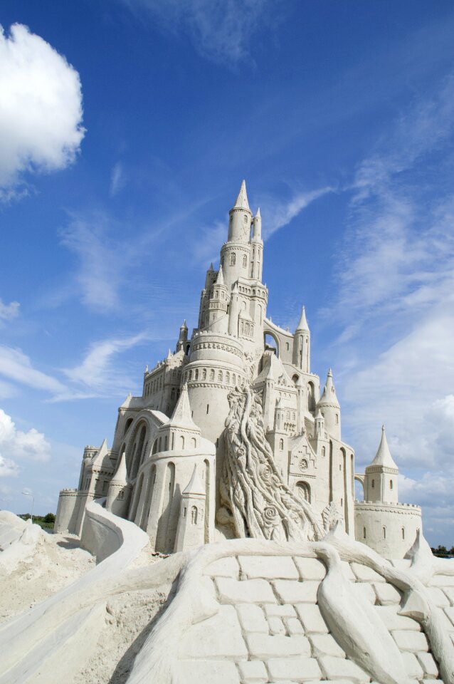 Sand sculpture sand building