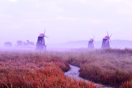 Windmill wind morning photo