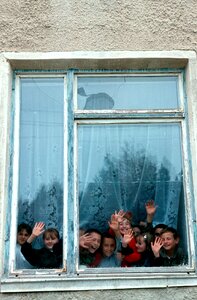 Window boys girls photo
