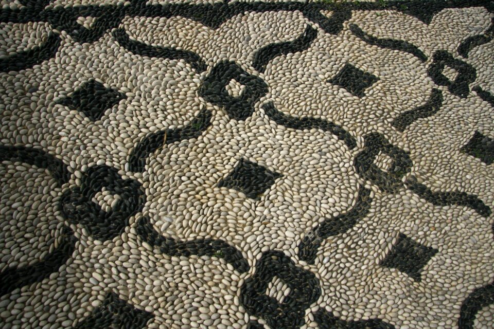 Mosaic floor tiles