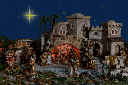 Jesus birth jesus nativity scene photo