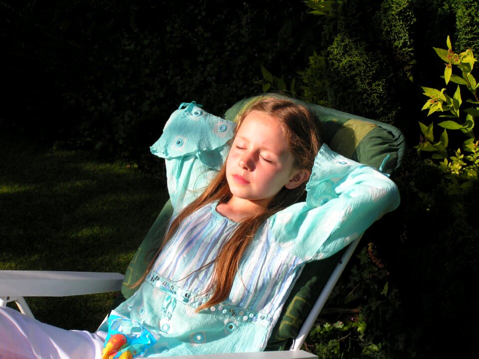 Sleeping young laying