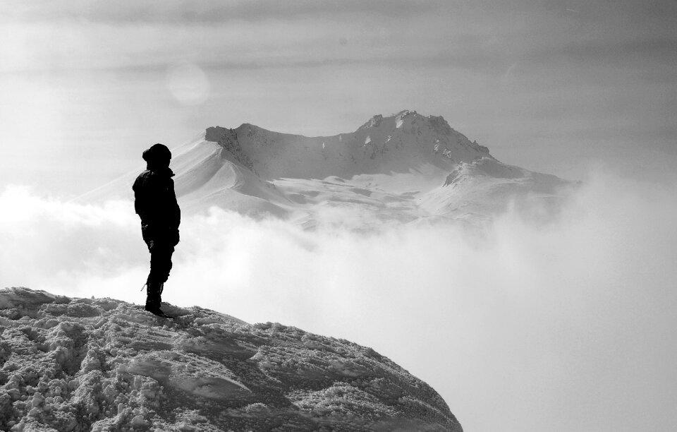 Woman trekking happy