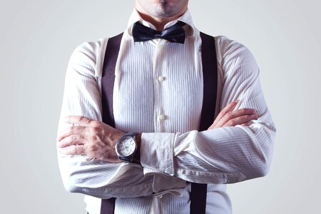 Bow tie suspender appareal photo