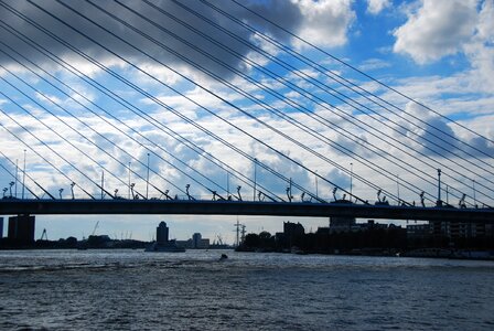 River crossing most beautiful bridge of rotterdam water