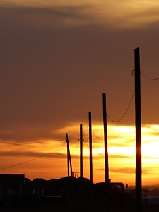 Power poles abendstimmung power line photo