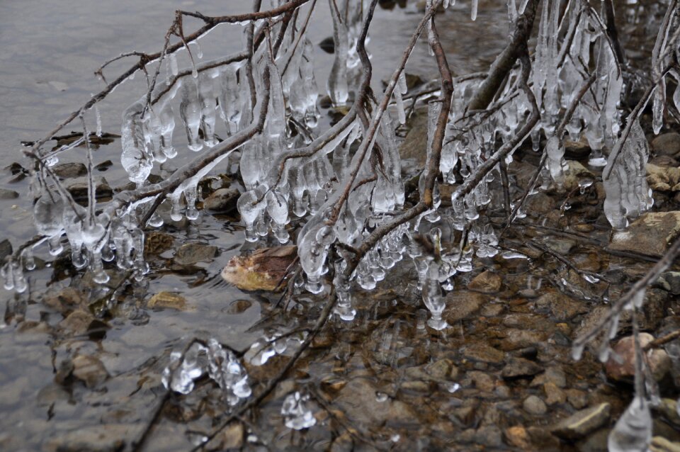 Droplets water frozen