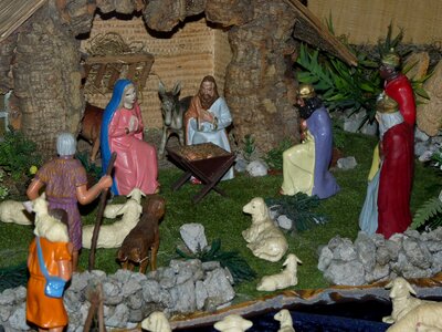 Nativity scene maria jesus photo