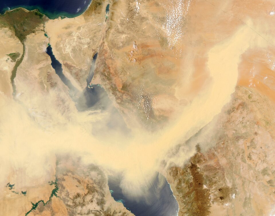 Satellite image sinai aerial view