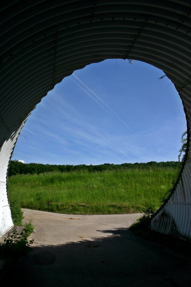 Tunnel road meadow photo