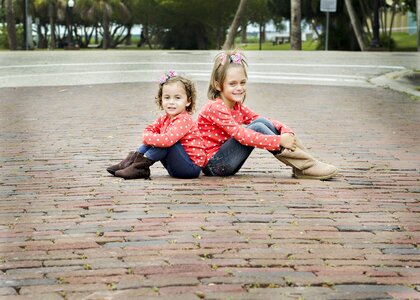 Daughter family sitting