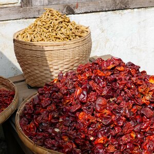 Market stall color red photo