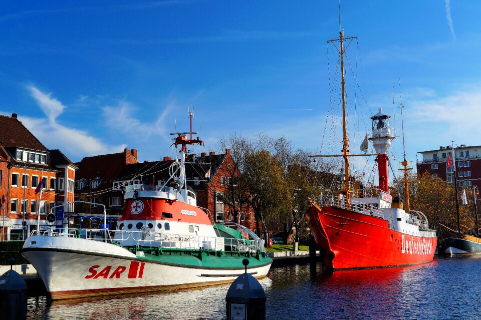 Lifeboat fire ship idyllic