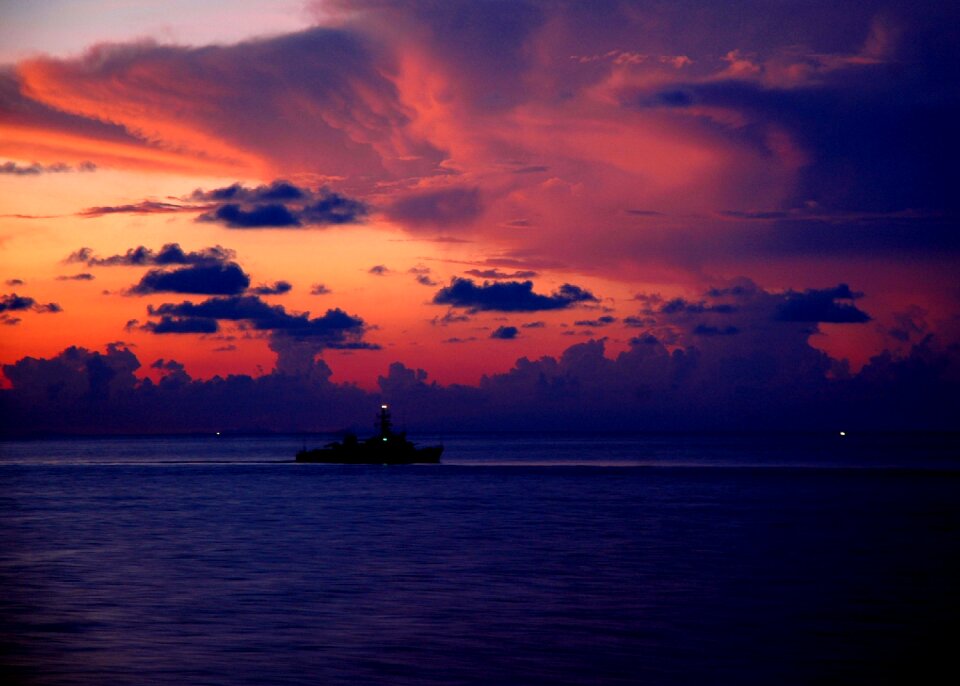 Water sunset sky